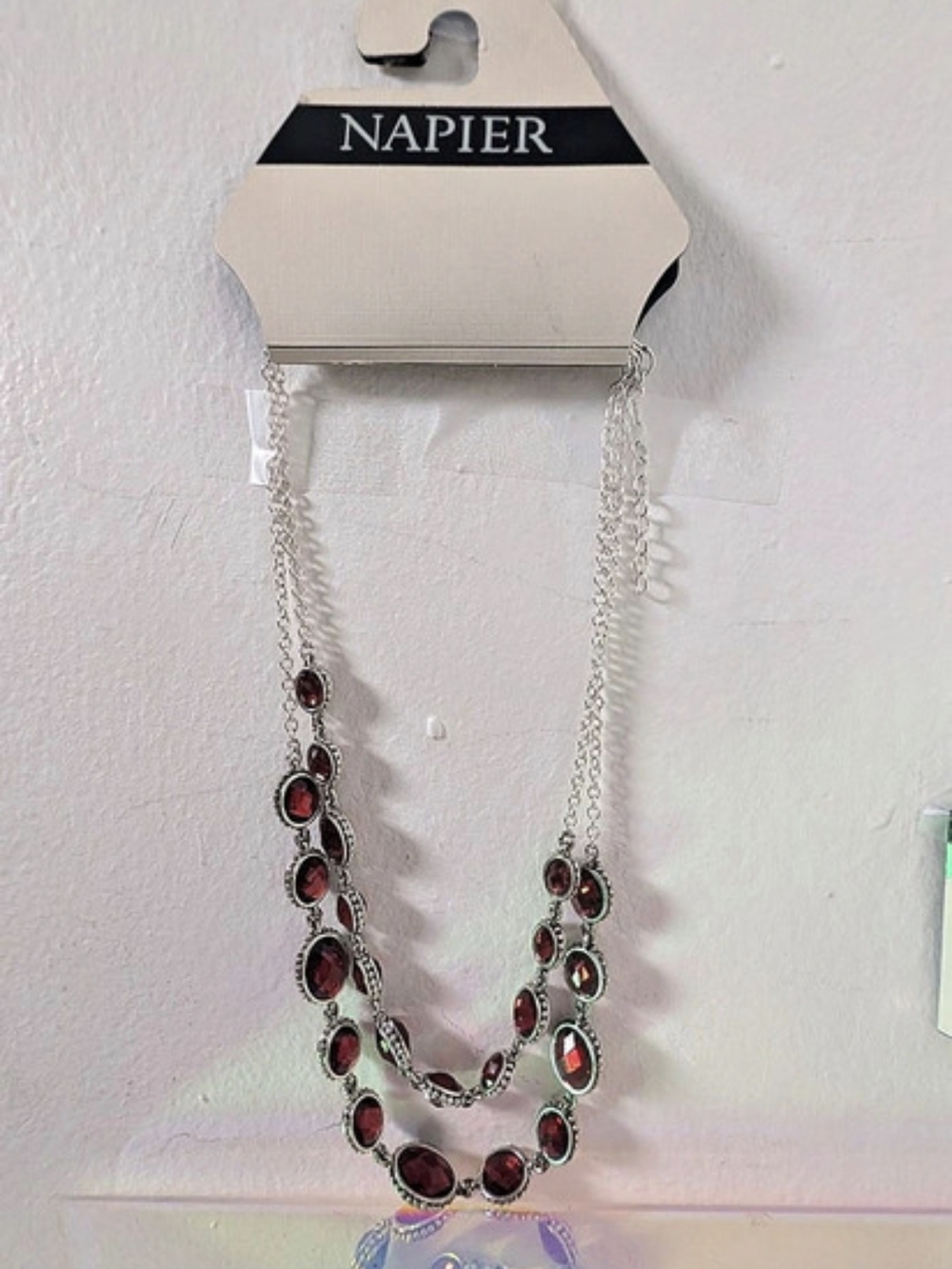 Napier Red & Silver Necklace Set NWT